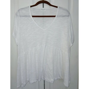 Women's Full Circle Trends White Babydoll Short Sleeve Tee 3X